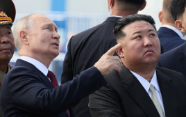 ולדימיר פוטין, קים ג'ונג-און (צילום: Sputnik/Mikhail Metzel/Kremlin via REUTERS)