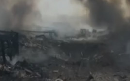 הבוקר שאחרי הנמל באיראן  (צילום: רשתות ערביות)