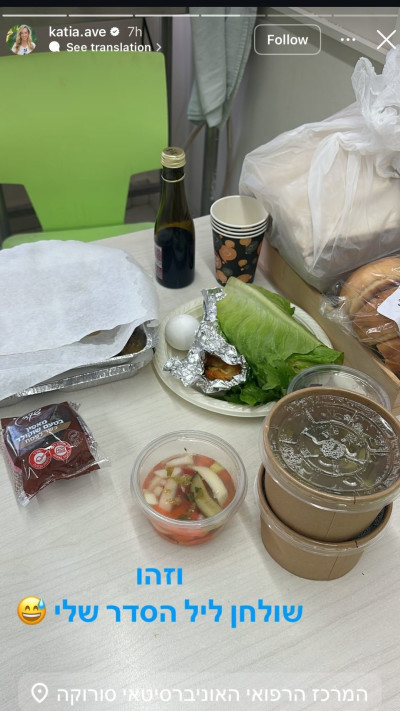הסדר של קטיה (צילום: צילום מסך אינסטגרם)